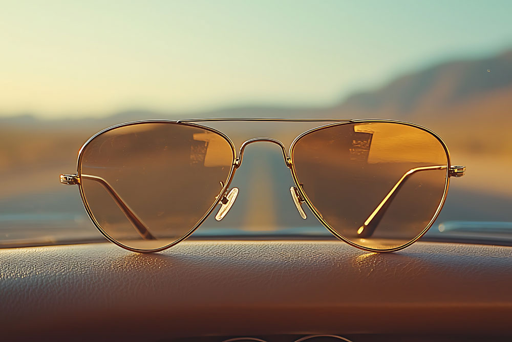 © AdobeStock: Lo2zy Sonnenbrille auf Cockpit © AdobeStock: Lo2zy